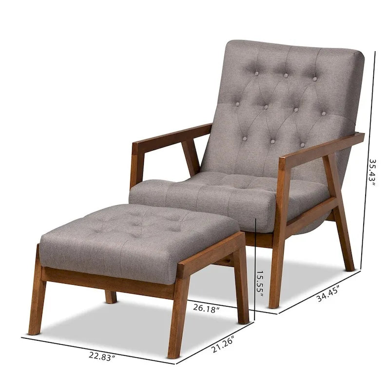 Carson Carrington Baberg ensemble fauteuil et repose-pieds rembourrés