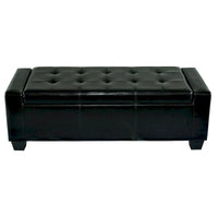 Banc de rangement ottoman Porch & Den Pickard en similicuir noir