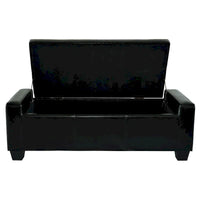 Banc de rangement ottoman Porch & Den Pickard en similicuir noir