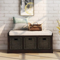 Banc de rangement d'entrée Merax avec 3 paniers amovibles et coussin
