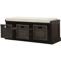 Banc de rangement d'entrée Merax avec 3 paniers amovibles et coussin