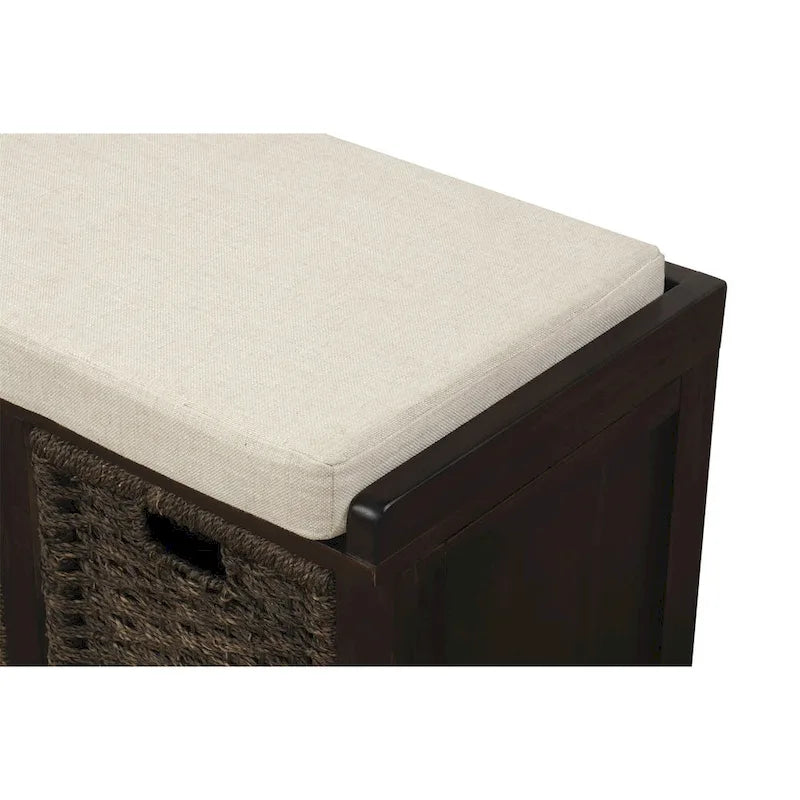 Banc de rangement d'entrée Merax avec 3 paniers amovibles et coussin
