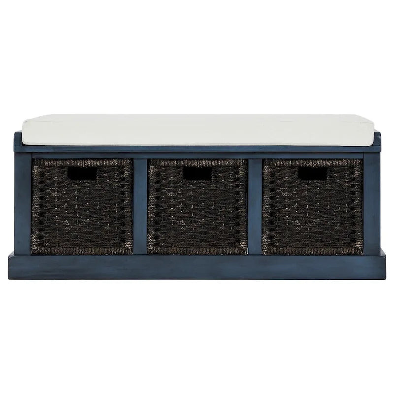 Banc de rangement d'entrée Merax avec 3 paniers amovibles et coussin