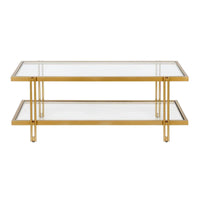 Table basse Inez moderne en acier et verre