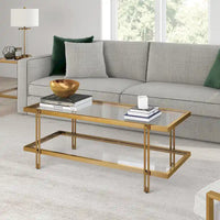 Table basse Inez moderne en acier et verre