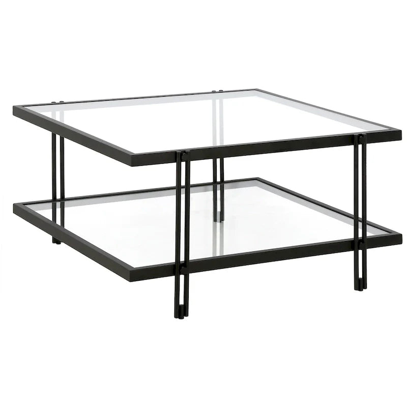 Table basse Inez en acier et verre au design moderne