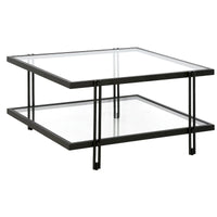Table basse Inez moderne en acier et verre