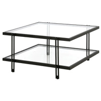 Table basse Inez moderne en acier et verre