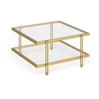 Table basse Inez moderne en acier et verre