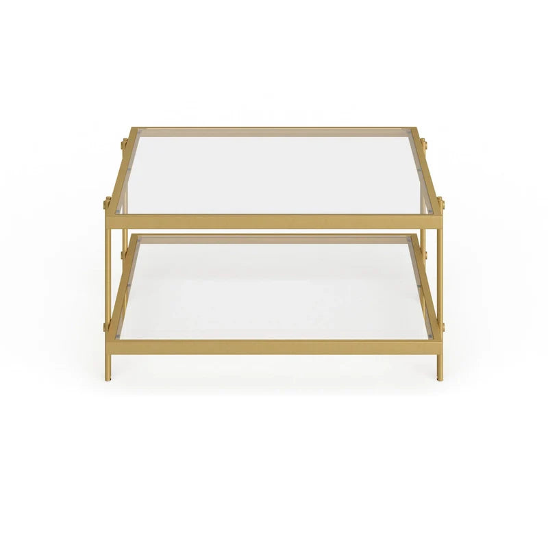 Table basse Inez moderne en acier et verre