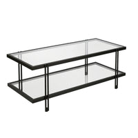 Table basse Inez moderne en acier et verre
