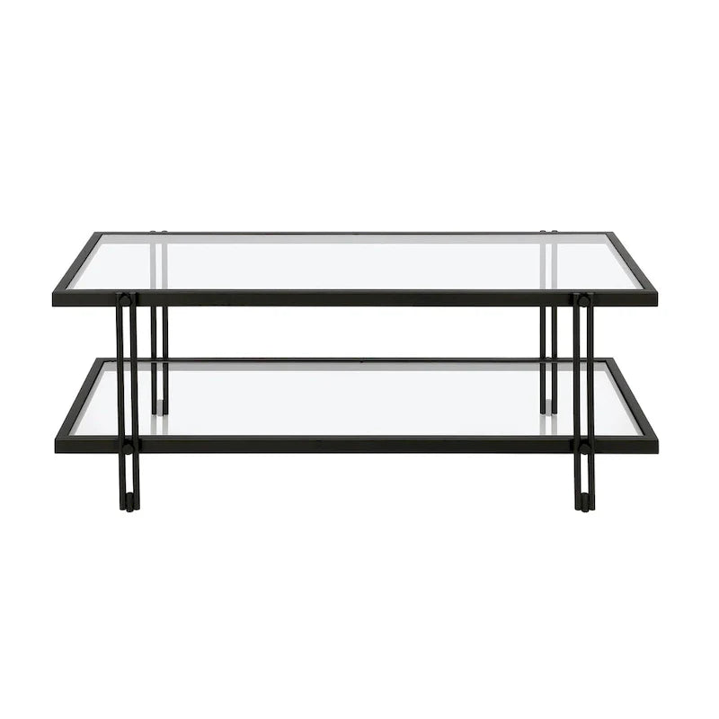 Table basse Inez moderne en acier et verre