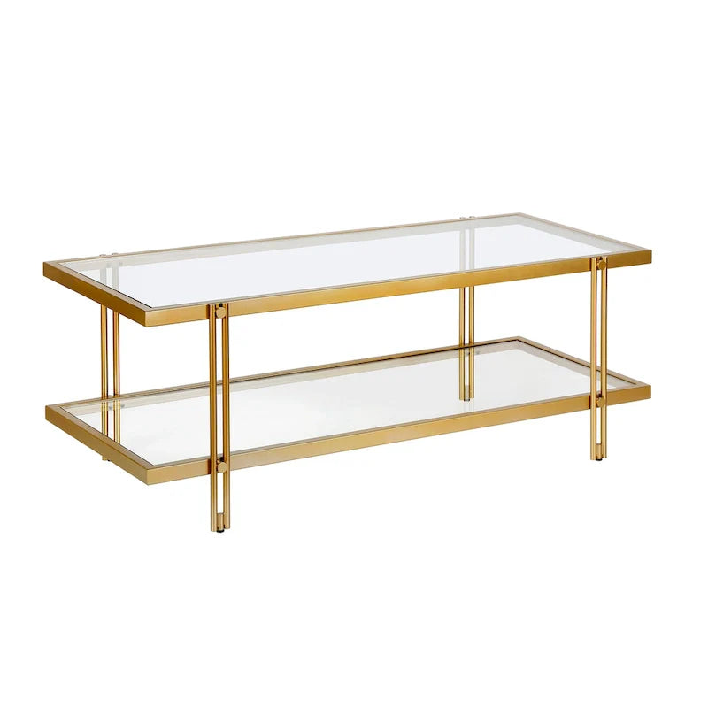Table basse Inez en acier et verre au design moderne