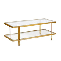 Table basse Inez moderne en acier et verre