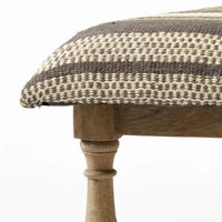 Banc d'appoint Greenfield I en jute à motifs marron et beige avec cadre en bois - 59W x 14.3D x 19H