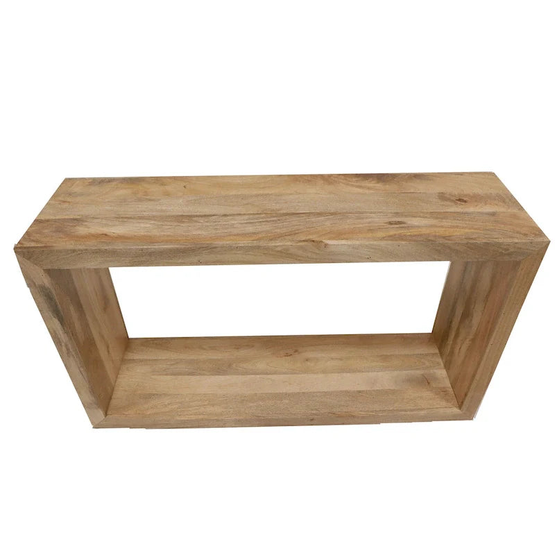 Console buffet Keli 52 pouces en bois de manguier, cube ouvert, 1 étagère