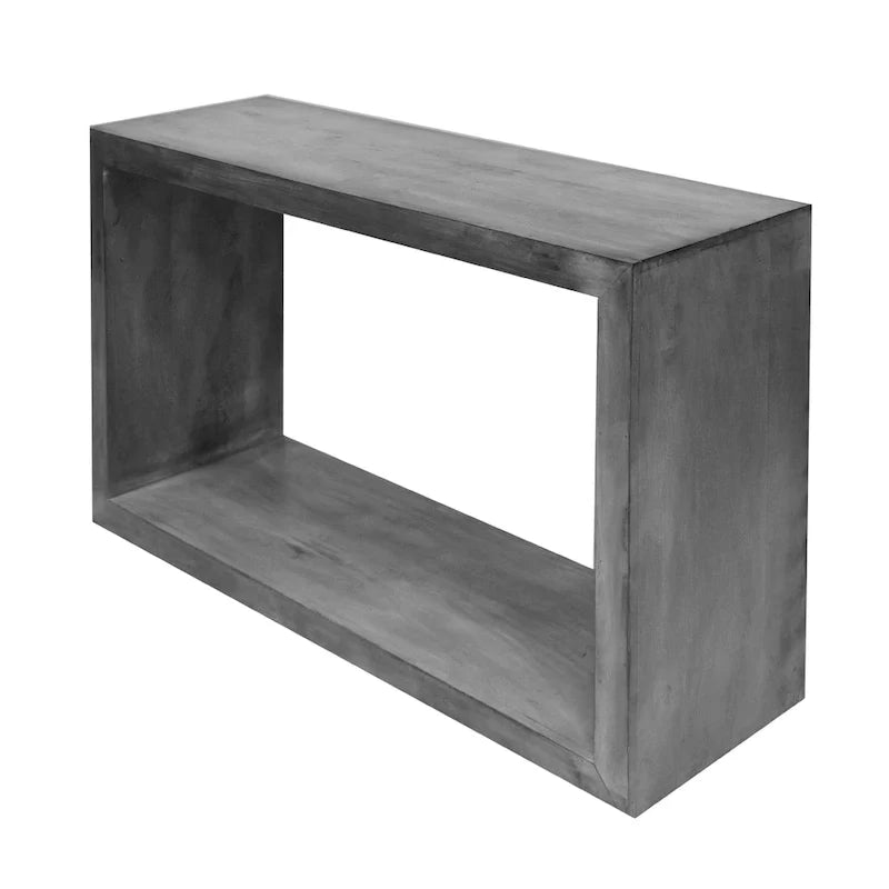Console buffet Keli 52 pouces en bois de manguier, cube ouvert, 1 étagère