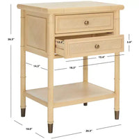 Table d'appoint à 2 tiroirs et 1 étagère Ahab - ACC6606 - Safavieh