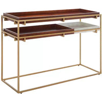 Console Akari en marbre - CNS3700A - Marron/Blanc - Safavieh