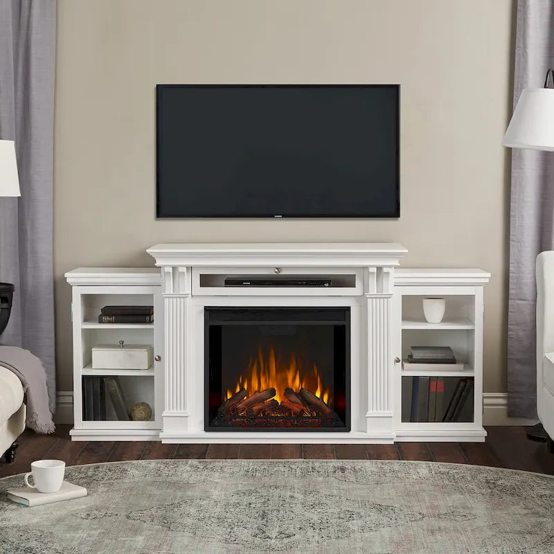 Cheminée électrique Calie 67 avec meuble TV blanc de Real Flame