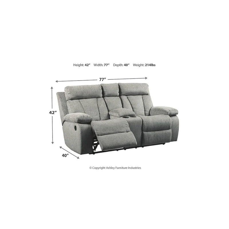 Causeuse inclinable Mitchiner avec console Fog