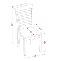 Ensemble de salle à manger East West Furniture 6 pièces - une table à manger avec 4 chaises de cuisine plus un banc - finition acajou (option de type d'assise)