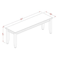 Ensemble de salle à manger East West Furniture 6 pièces - une table à manger avec 4 chaises de cuisine plus un banc - finition acajou (option de type d'assise)