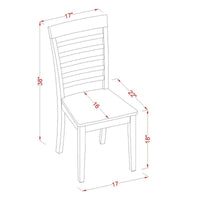 Ensemble de salle à manger East West Furniture 6 pièces - une table à manger avec 4 chaises de cuisine plus un banc - finition acajou (option de type d'assise)