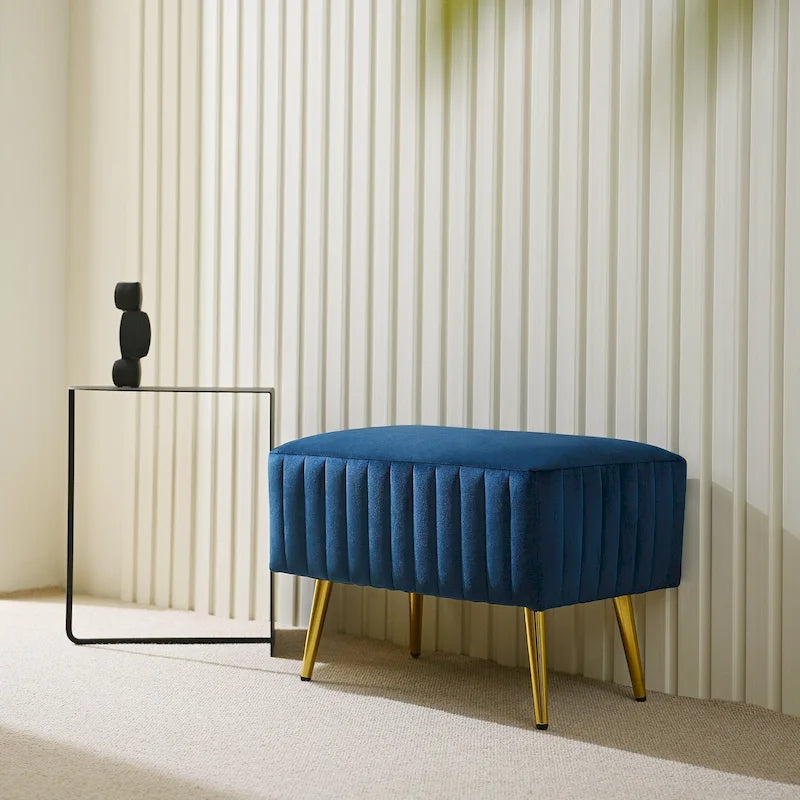 Banc d'entrée moderne CO-Z de 24 pouces, rembourré avec assise en velours