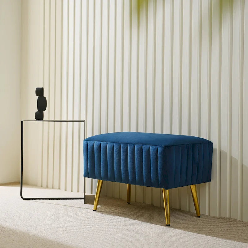 Banc d'entrée moderne CO-Z de 24 pouces, rembourré avec assise en velours