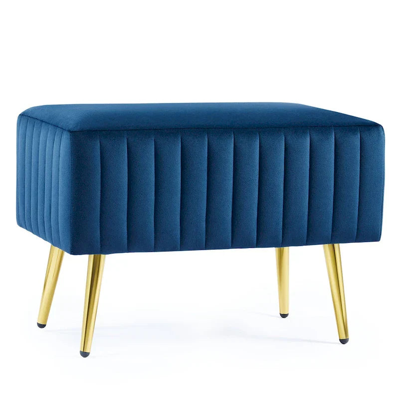 Banc d'entrée moderne CO-Z de 24 pouces, rembourré avec assise en velours