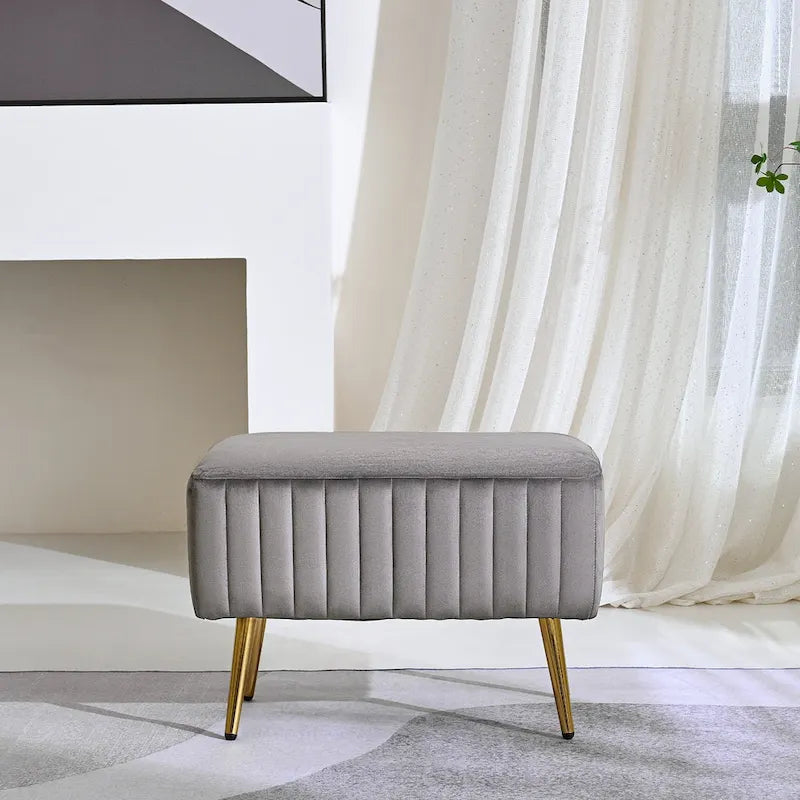 Banc d'entrée moderne CO-Z de 24 pouces, rembourré avec assise en velours