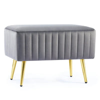 Banc d'entrée moderne CO-Z de 24 pouces, rembourré avec assise en velours
