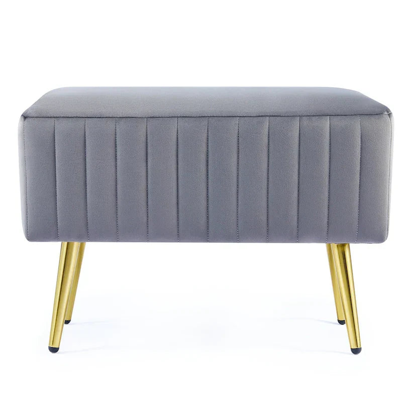 Banc d'entrée moderne CO-Z de 24 pouces, rembourré avec assise en velours