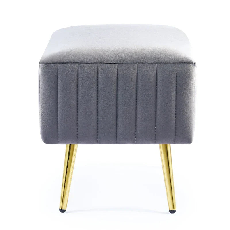 Banc d'entrée moderne CO-Z de 24 pouces, rembourré avec assise en velours