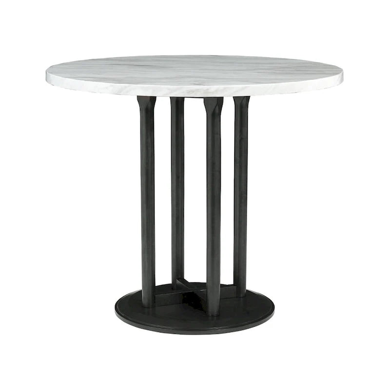 Centiar Table ronde hauteur comptoir blanc/noir