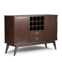 WYNDENHALL Tierney Buffet/Bahut et casier à vin en bois massif de 54 pouces de large, style Mid-Century - 54 L x 17 P x 36 H
