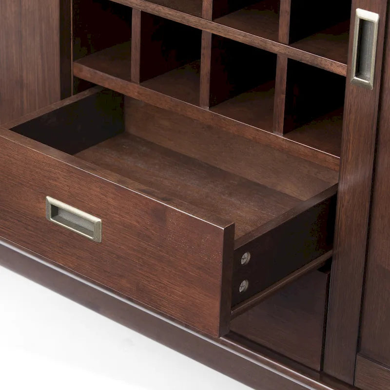WYNDENHALL Tierney Buffet/Bahut et casier à vin en bois massif de 54 pouces de large, style Mid-Century - 54 L x 17 P x 36 H