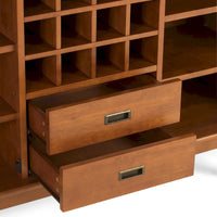 WYNDENHALL Tierney Buffet/Bahut et casier à vin en bois massif de 54 pouces de large, style Mid-Century - 54 L x 17 P x 36 H