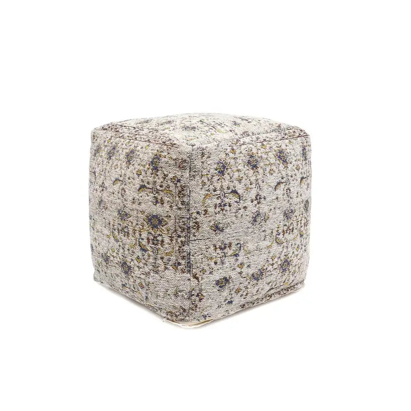 Pouf Pasargad Home Grandcanyon en Coton Premium, Taupe