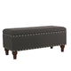 Banc de rangement capitonné en lin Raush Copper Grove