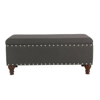 Banc de rangement capitonné en lin Raush Copper Grove