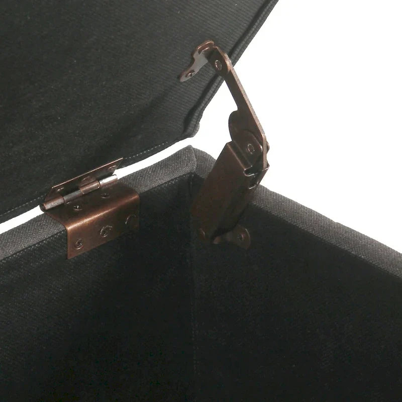 Banc de rangement capitonné en lin Raush Copper Grove