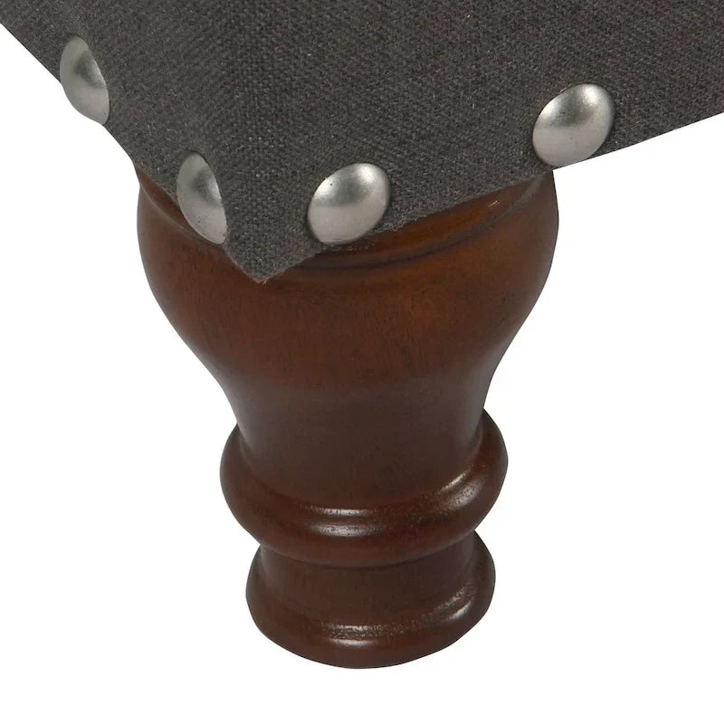 Banc de rangement capitonné en lin Raush Copper Grove