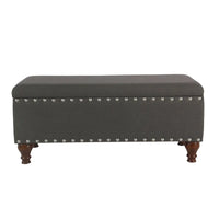 Banc de rangement capitonné en lin Raush Copper Grove