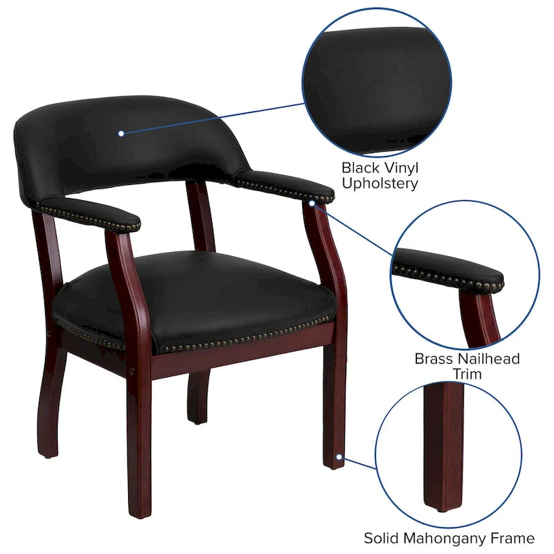 Chaise de conférence avec bande cloutée décorative