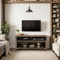 Meuble TV Bridgevine Home Joshua Creek 48 pouces pour TV jusqu'à 55 pouces, sans assemblage requis, finition Barnwood