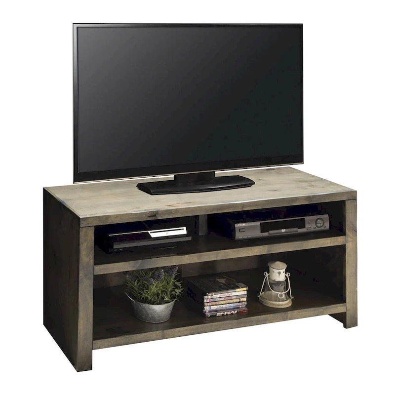 Meuble TV Bridgevine Home Joshua Creek 48 pouces pour TV jusqu'à 55 pouces, sans assemblage requis, finition Barnwood