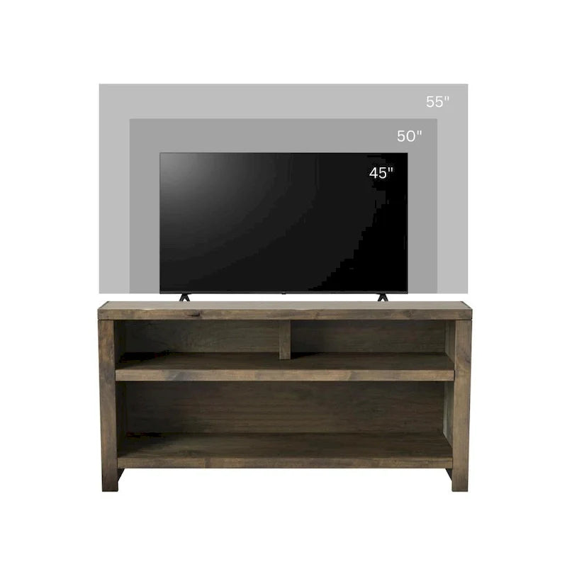 Meuble TV Bridgevine Home Joshua Creek 48 pouces pour TV jusqu'à 55 pouces, sans assemblage requis, finition Barnwood