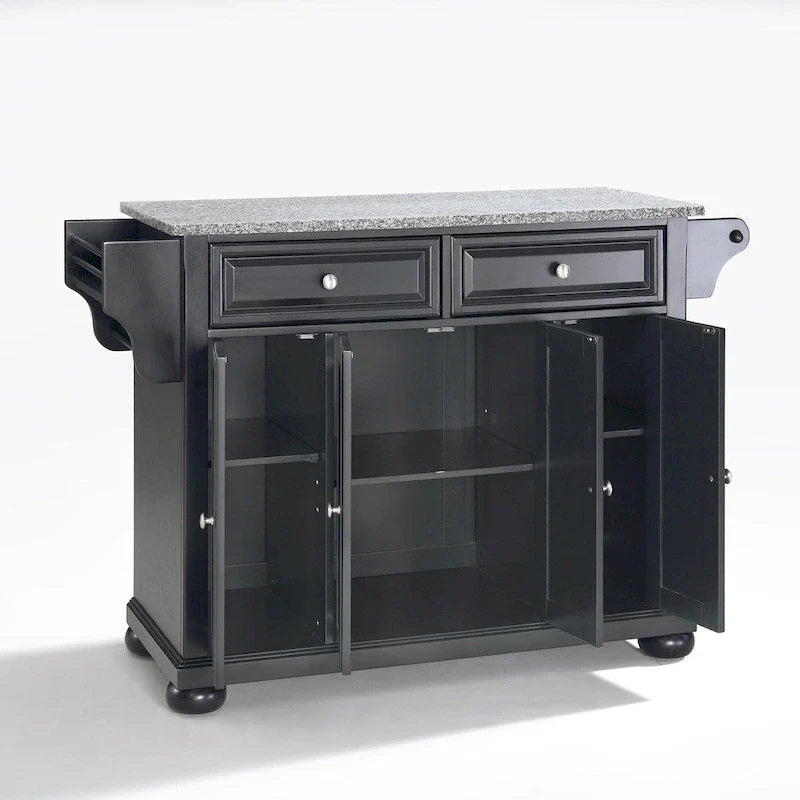 Îlot de cuisine Crosley Alexandria avec plateau en granit massif noir - 51,5 L x 18 P x 34 H
